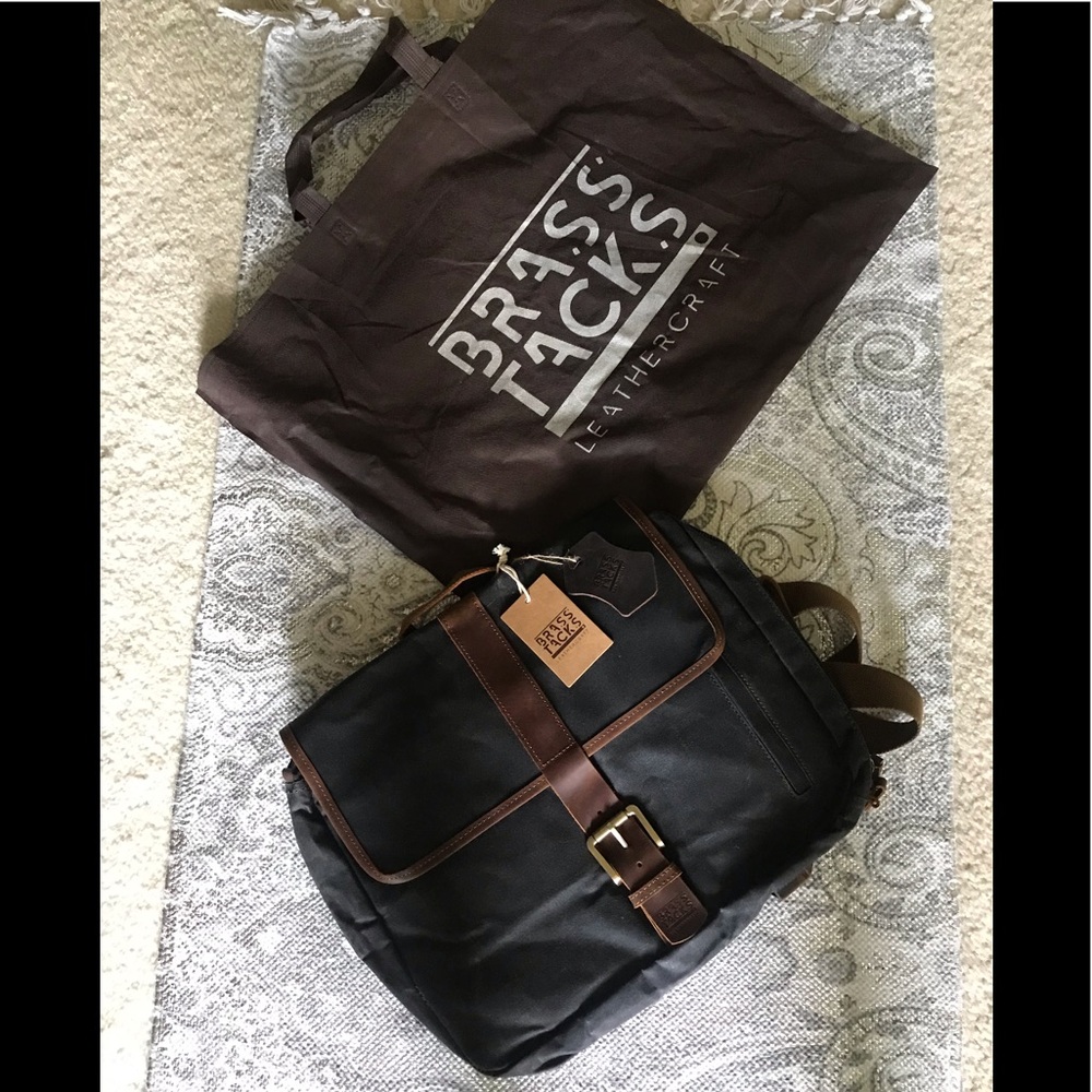 Brass tacks leathercraft backpack new